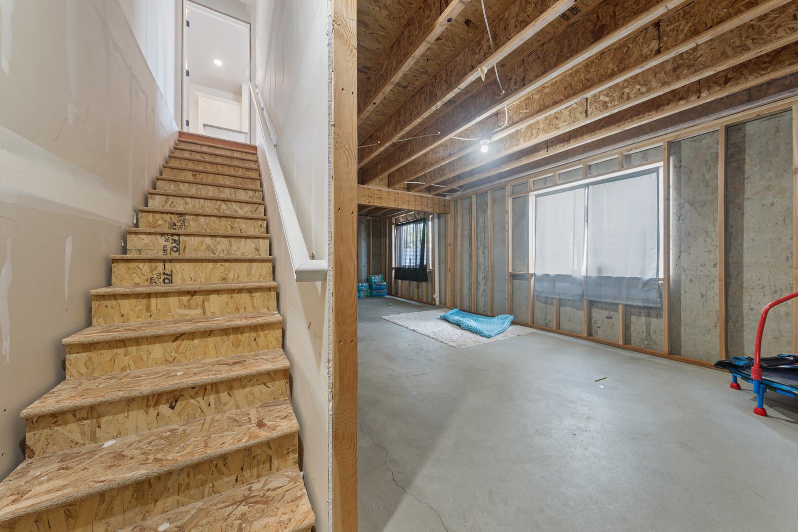 Unfinished basement, main area